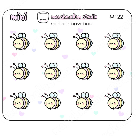 MINI STICKERS - RAINBOW BEES - PLANNER STICKERS - M122 - Marshmallow Studio