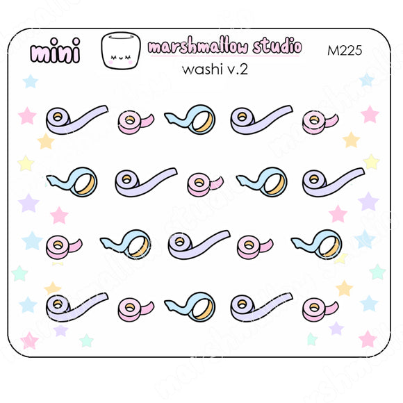 MINI STICKERS - WASHI TAPE V.2 - PLANNER STICKERS - M225 - Marshmallow Studio