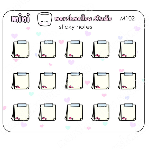 MINI STICKY NOTES - MINI STICKERS - PLANNER STICKERS - M102 - Marshmallow Studio