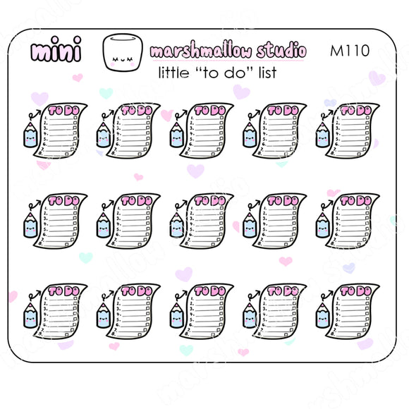 MINI TO DO LIST - MINI STICKERS - PLANNER STICKERS - M110 - Marshmallow Studio