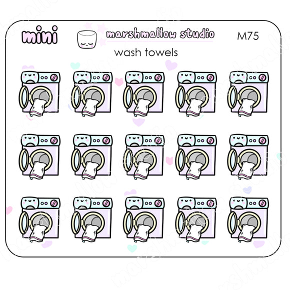 MINI WASH TOWELS - MINI PLANNER STICKERS - M75 - Marshmallow Studio