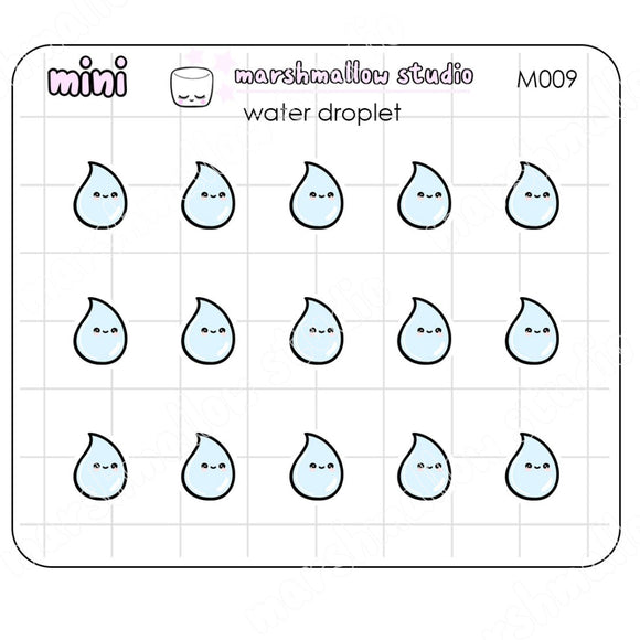 MINI WATER DROPLET - MINI PLANNER STICKERS - M9 - Marshmallow Studio