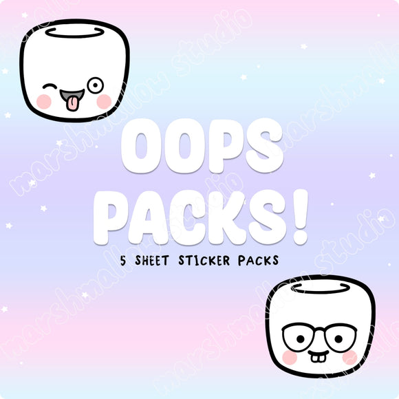 *OOPS STICKER PACKS* - Marshmallow Studio