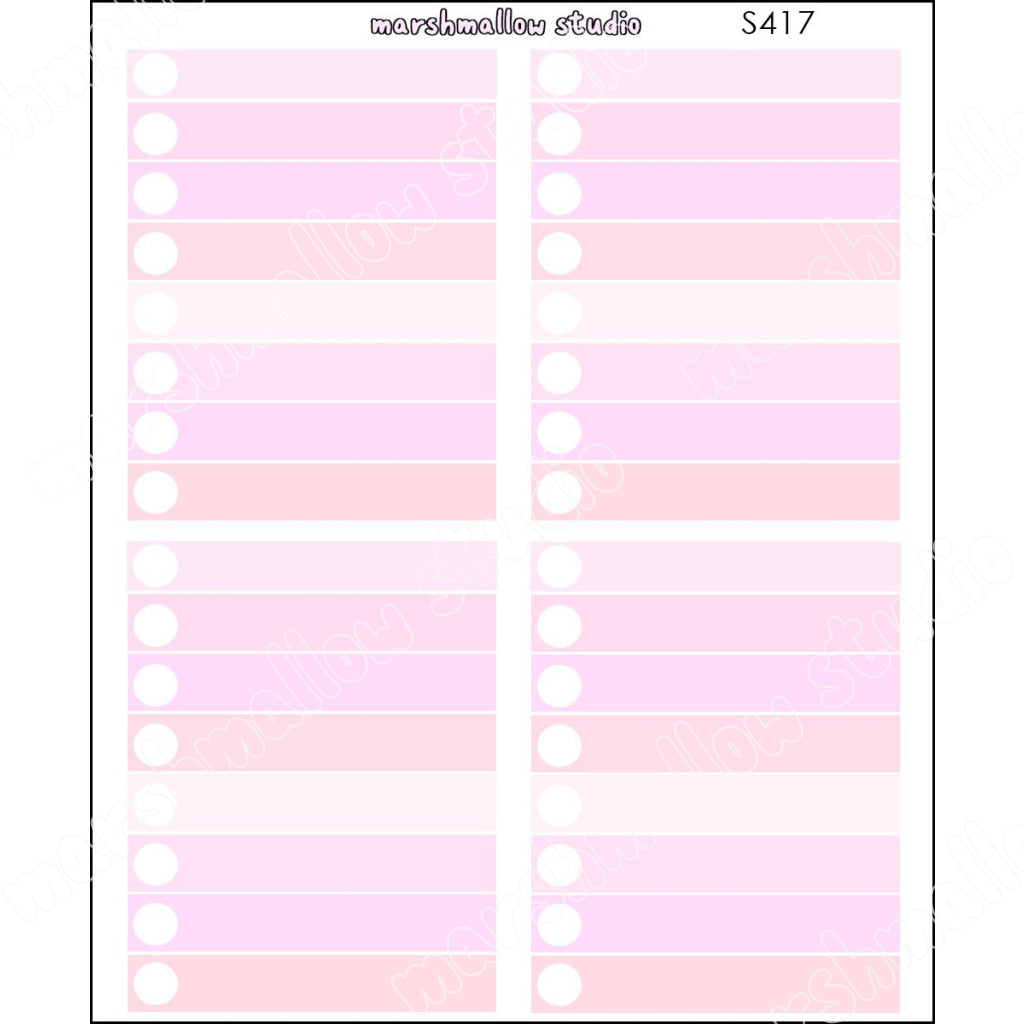 PINK WEEKLY TRACKER STICKERS - BASICS - S417