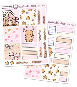 MALLOW PLANNER / HOBO COUSIN - WEEKLY KIT - PLANNER STICKERS - S536 (2 pgs) - Marshmallow Studio