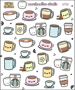 LITTLE COFFEE SAMPLER - PLANNER STICKERS - S752 - Marshmallow Studio