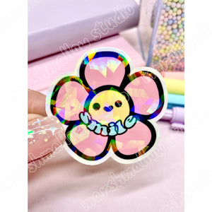 SMILEY DAISY - HOLO STICKER FLAKE - LIMITED EDITION - Marshmallow Studio