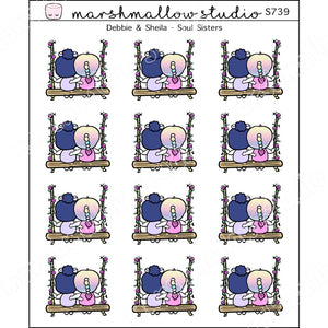 SOUL SISTERS - DEBBIE & SHEILA - PLANNER STICKERS - S739 - Marshmallow Studio