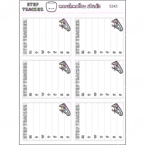 STEP TRACKER - PLANNER STICKERS - S243 - Marshmallow Studio