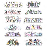 STICKER FLAKE SET - JANUARY TO DECEMBER - F259 / F270 - Marshmallow Studio