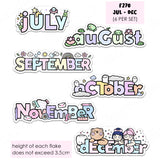 STICKER FLAKE SET - JANUARY TO DECEMBER - F259 / F270 - Marshmallow Studio