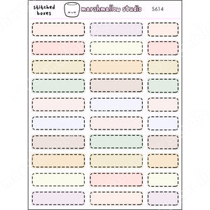 STITCHED BOXES - NEUTRAL TONES - PLANNER STICKERS - S614 - Marshmallow Studio
