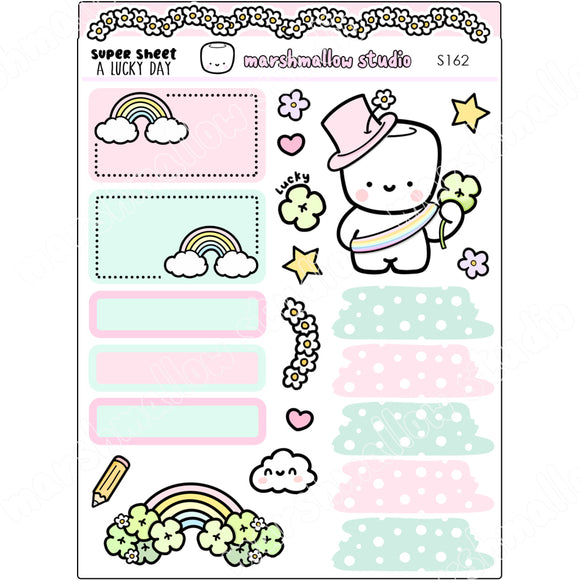 SUPER SHEET - LUCKY DAY! - PLANNER STICKERS - S162 - Marshmallow Studio