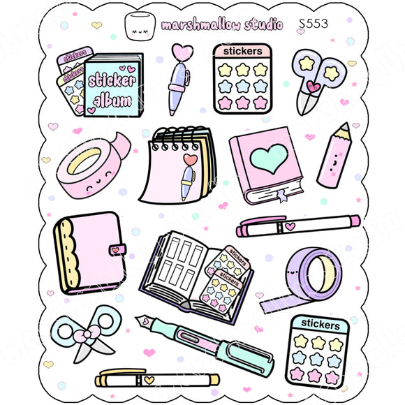 SWEET STATIONERY - SCALLOPED SHEET - PLANNER STICKERS - S553 - Marshmallow Studio