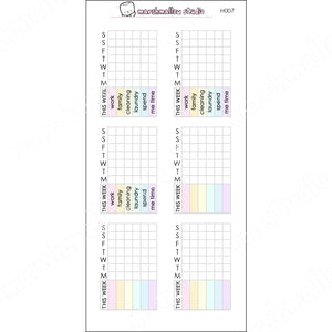 "THIS WEEK" - GRAPH TRACKER - PLANNER STICKERS - H007 - Marshmallow Studio
