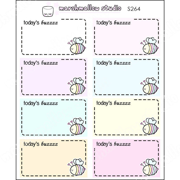 TODAY'S BUZZ HALF BOXES - PLANNER STICKERS - S264 - Marshmallow Studio