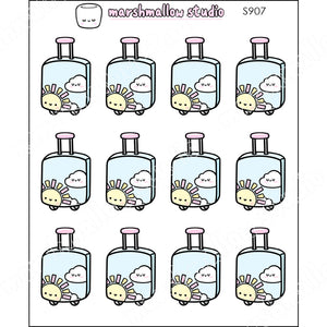 VACATION SUITCASE - PLANNER STICKERS - S907 - Marshmallow Studio