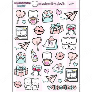 VALENTINES - SUPER SAMPLER - PLANNER STICKERS - S389 - Marshmallow Studio