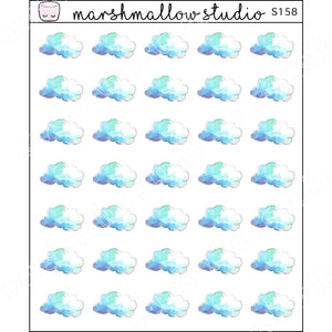 WATERCOLOUR CLOUD - PLANNER STICKERS - S158 - Marshmallow Studio