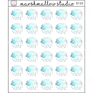 WATERCOLOUR RAIN CLOUD - PLANNER STICKERS - S152 - Marshmallow Studio