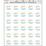 WATERCOLOUR SUN & CLOUD - PLANNER STICKERS - S155 - Marshmallow Studio