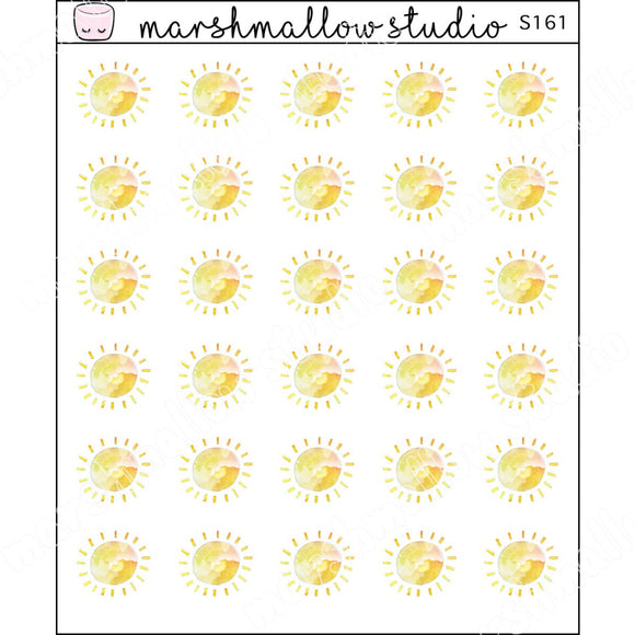 WATERCOLOUR SUN - PLANNER STICKERS - S161 - Marshmallow Studio