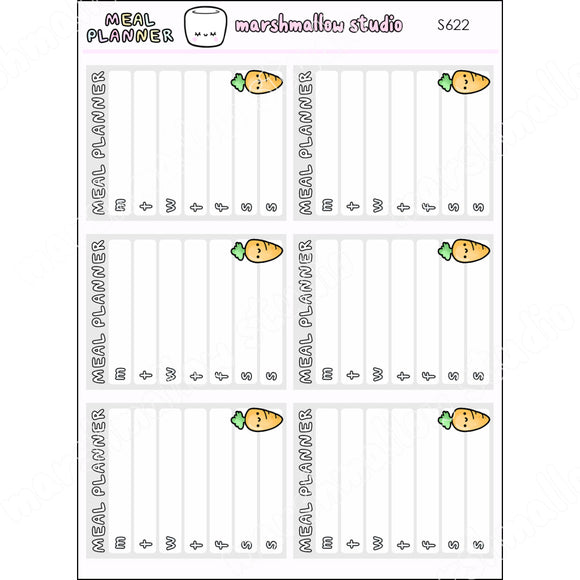 WEEKLY MEAL PLANNER - PLANNER STICKERS  - S622 - Marshmallow Studio