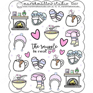 WINTER - SPECIAL SCALLOPED SHEET - PLANNER STICKERS - S307 - Marshmallow Studio