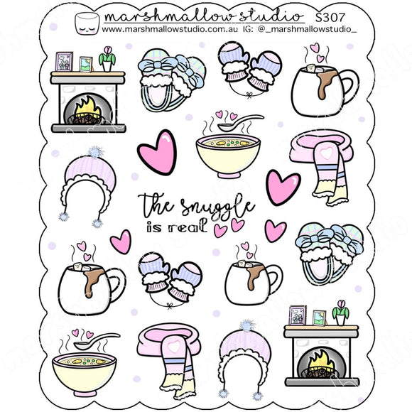 WINTER - SPECIAL SCALLOPED SHEET - PLANNER STICKERS - S307 - Marshmallow Studio