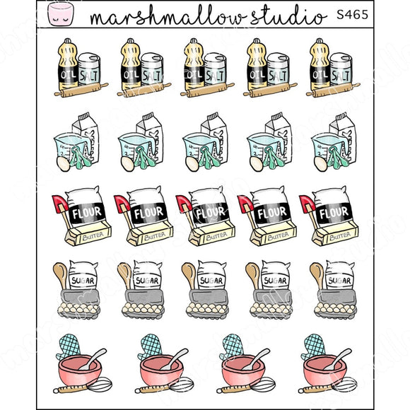 BAKING - PLANNER STICKERS - S465 - Marshmallow Studio