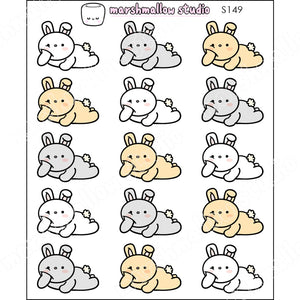BUNNY CHILL TIME - PLANNER STICKERS - S149 - Marshmallow Studio