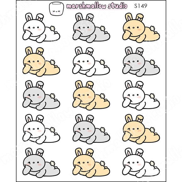 BUNNY CHILL TIME - PLANNER STICKERS - S149 - Marshmallow Studio