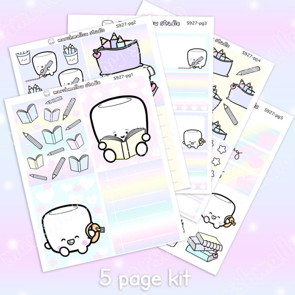 COCOA BACK TO SCHOOL / CRAFTING - 5 PAGE KIT - PLANNER STICKERS - S927 (1-5) - Marshmallow Studio