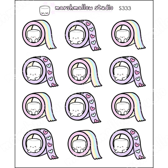 COCOA MARSHMALLOW - ON A ROLL - PLANNER STICKERS - S333 - Marshmallow Studio