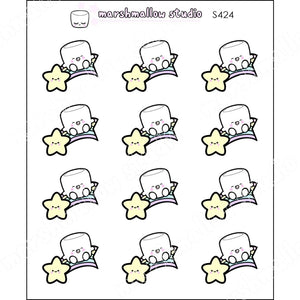 COCOA MARSHMALLOW - SHOOT FOR THE STARS - PLANNER STICKERS - S424 - Marshmallow Studio
