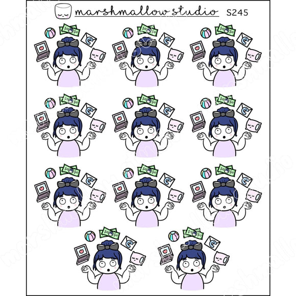 DEBBIE DOWNER - LIFE'S A JUGGLE - PLANNER STICKERS - S245 - Marshmallow Studio
