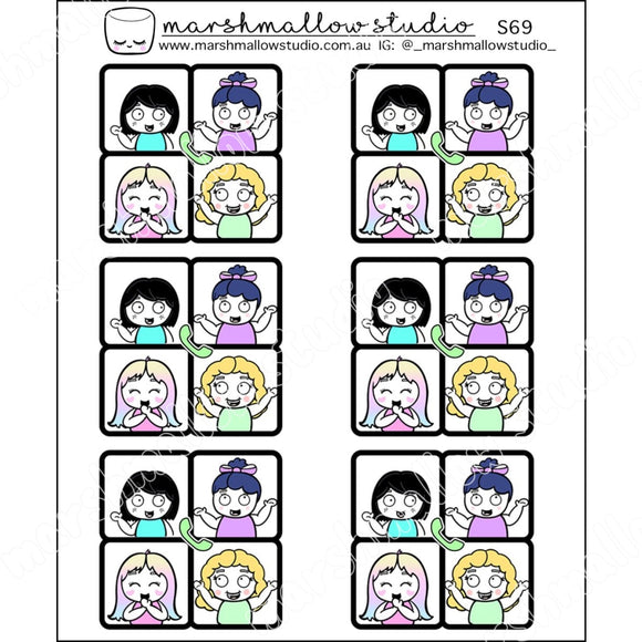 DEBBIE & FRIENDS - GROUP CALL - PLANNER STICKERS - S69 - Marshmallow Studio