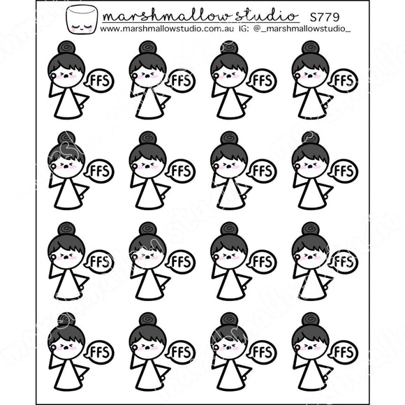 DOODLE GIRL - FFS - PLANNER STICKERS - S779 - Marshmallow Studio