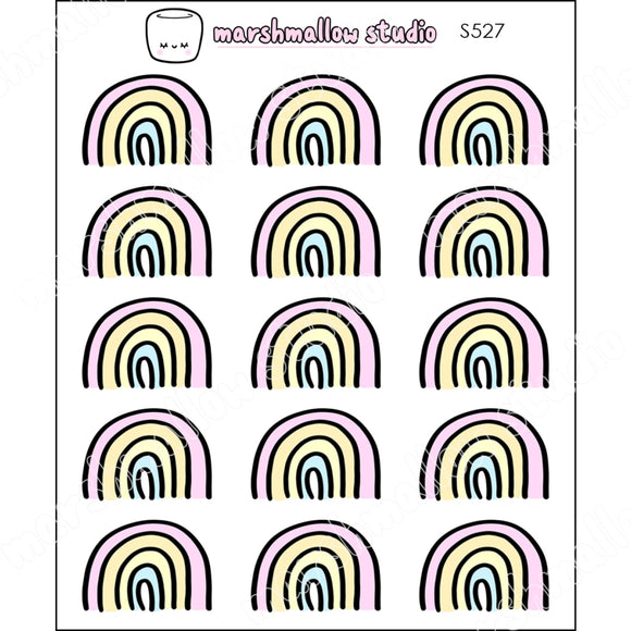 DOODLE RAINBOW - PLANNER STICKERS - S527 - Marshmallow Studio