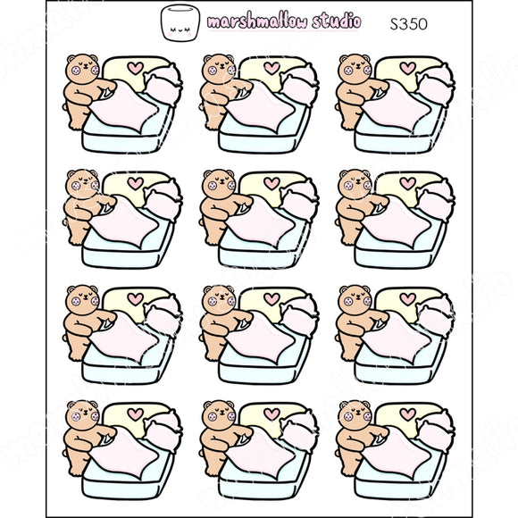FRECKLE BEAR CHANGE SHEETS - PLANNER STICKERS - S350 - Marshmallow Studio