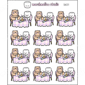 FRECKLE & COCOA - DINNER WITH FRIENDS - PLANNER STICKERS - S651 - Marshmallow Studio
