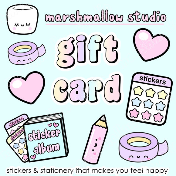GIFT CARDS (AUD $10.00 - AUD $100.00) - Marshmallow Studio
