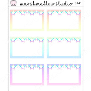 HALF BOXES - STARS - PLANNER STICKERS S141 - Marshmallow Studio