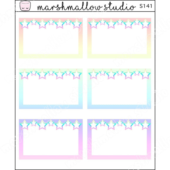 HALF BOXES - STARS - PLANNER STICKERS S141 - Marshmallow Studio