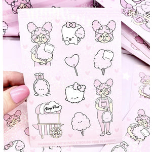 HOLO STICKER SHEET ~ FAIRY FLOSS ~ TICKLEDPINKPLANNING COLLAB ~ LIMITED EDITION - Marshmallow Studio