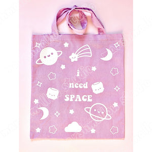I NEED SPACE - LILAC TOTE BAG - Marshmallow Studio