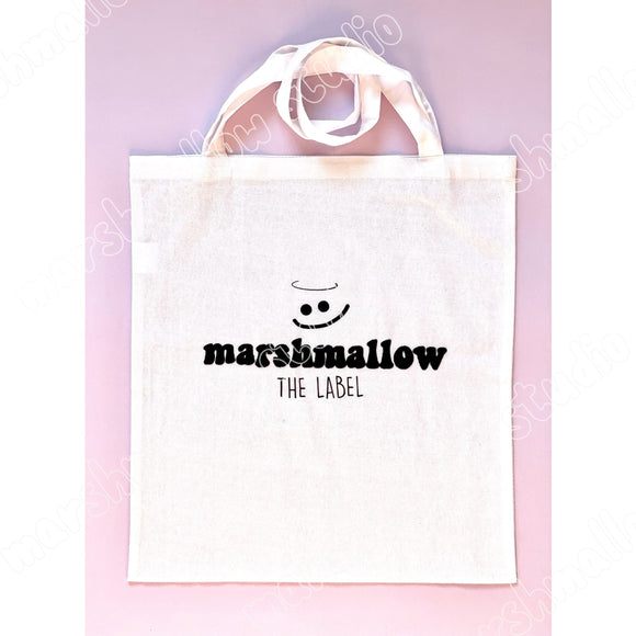 MARSHMALLOW THE LABEL (PUFFED) - WHITE TOTE BAG - Marshmallow Studio