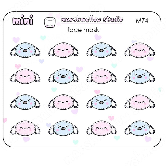 MINI FACE MASK - MINI PLANNER STICKERS - M74 - Marshmallow Studio