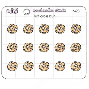 MINI HOT CROSS BUNS - MINI PLANNER STICKERS - M23 - Marshmallow Studio