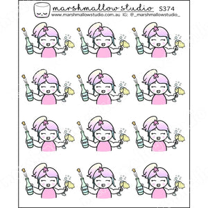 SHEILA SUGAR - CHAMPERS - PLANNER STICKERS - S374 - Marshmallow Studio